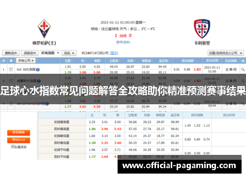 足球心水指数常见问题解答全攻略助你精准预测赛事结果
